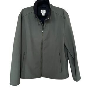 St. John's Bay Soft Shell Performance Jacket Men's Size Large Green Pockets
